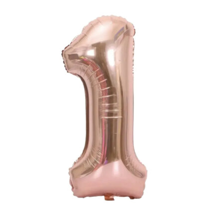 GLOBO METALIZADO NUMERO 1 ORO ROSA