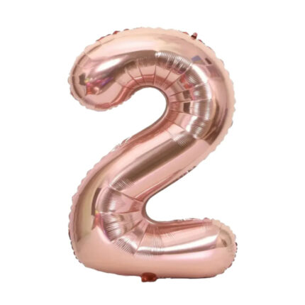GLOBO METALIZADO NUMERO 2 ORO ROSA