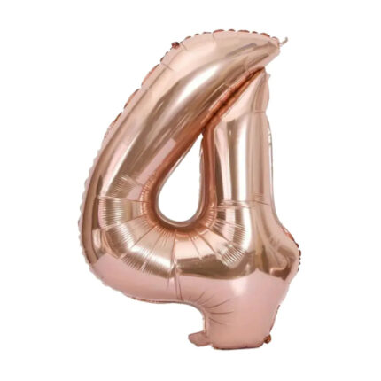 GLOBO METALIZADO NUMERO 4 ORO ROSA