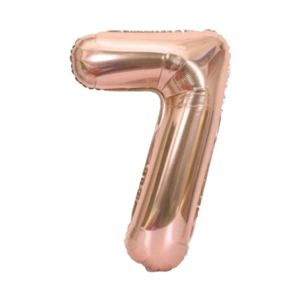 GLOBO METALIZADO NUMERO 7 ORO ROSA