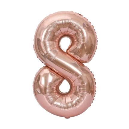 GLOBO METALIZADO NUMERO 8 ORO ROSA