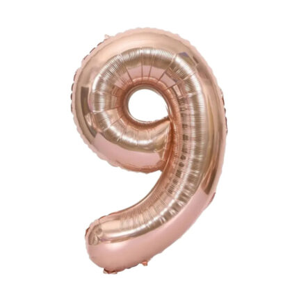 GLOBO METALIZADO NUMERO 9 ORO ROSA