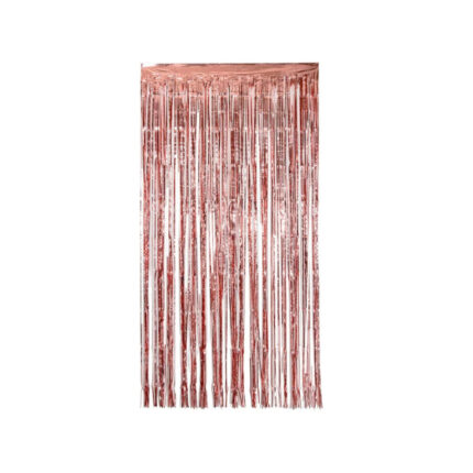 CORTINA METALIZADA ORO ROSA