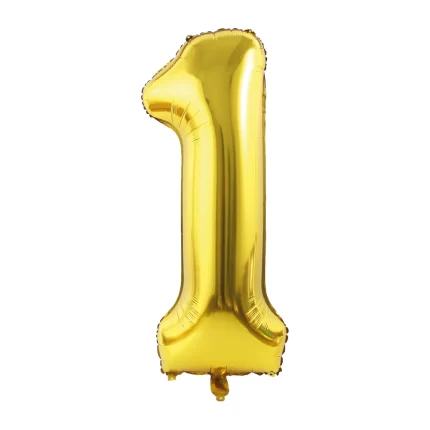 GLOBO METALIZADO NUMERO 1 DORADO