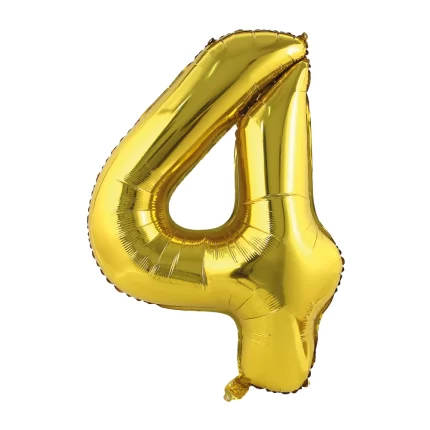GLOBO METALIZADO NUMERO 4 DORADO