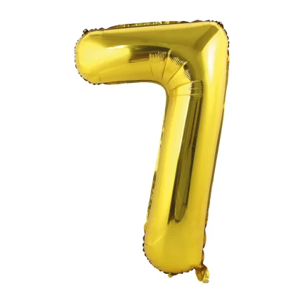 GLOBO METALIZADO NUMERO 7 DORADO