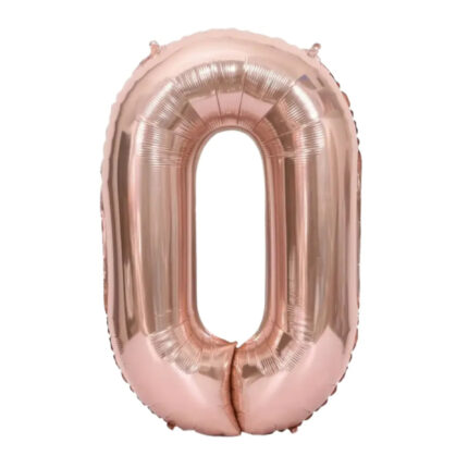 GLOBO METALIZADO NUMERO 0 ORO ROSA