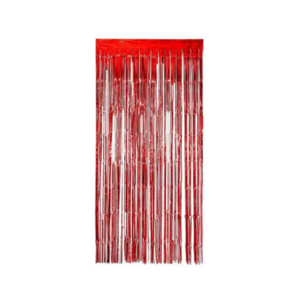 CORTINA METALIZADA ROJA
