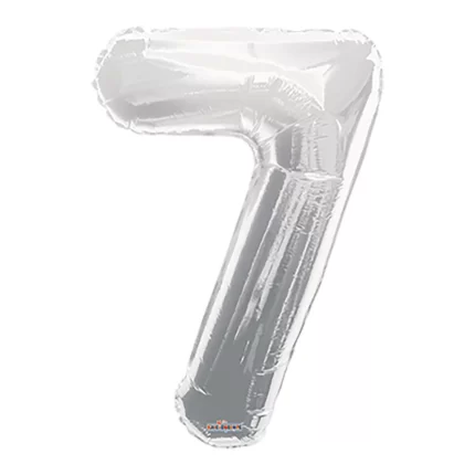 GLOBO METALIZADO NUMERO 7 PLATEADO