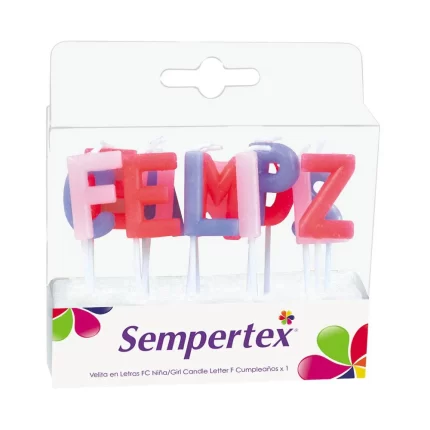 VELA DE LETRAS FELIZ CUMPLEAÑOS NIÑA