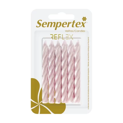 VELA ESPIRAL ROSA DELUXE