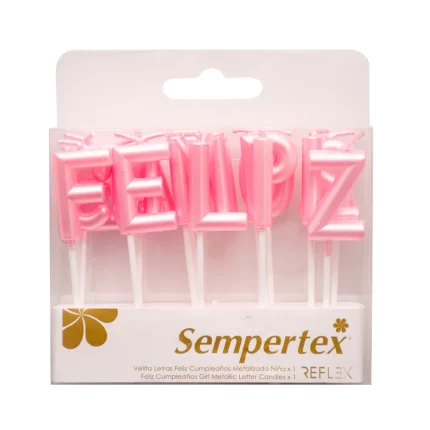 VELA DE LETRAS FELIZ CUMPLEAÑOS METAL NIÑA