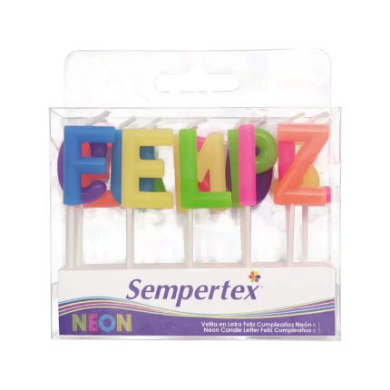 VELA DE LETRAS FELIZ CUMPLEAÑOS NEÓN