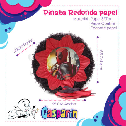 PIÑATA REDONDA DEAD POOL