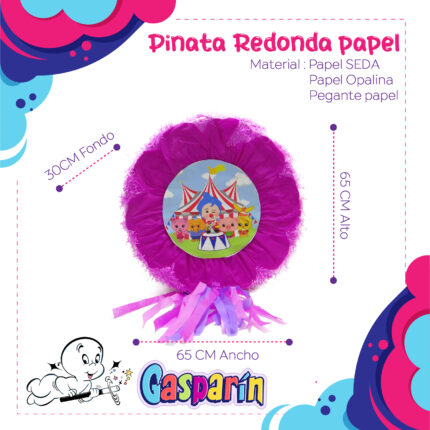 PIÑATA REDONDA PLIM PLIM ROSADO